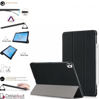 Dirbtinės odos atverčiamas dėklas planšetei - juodas (IPAD PRO 11 (2020/2021/2022)